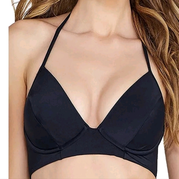 COCO RAVE | Saige underwire halter lace-up tassel bikini swim bathing suit top - Picture 10 of 11